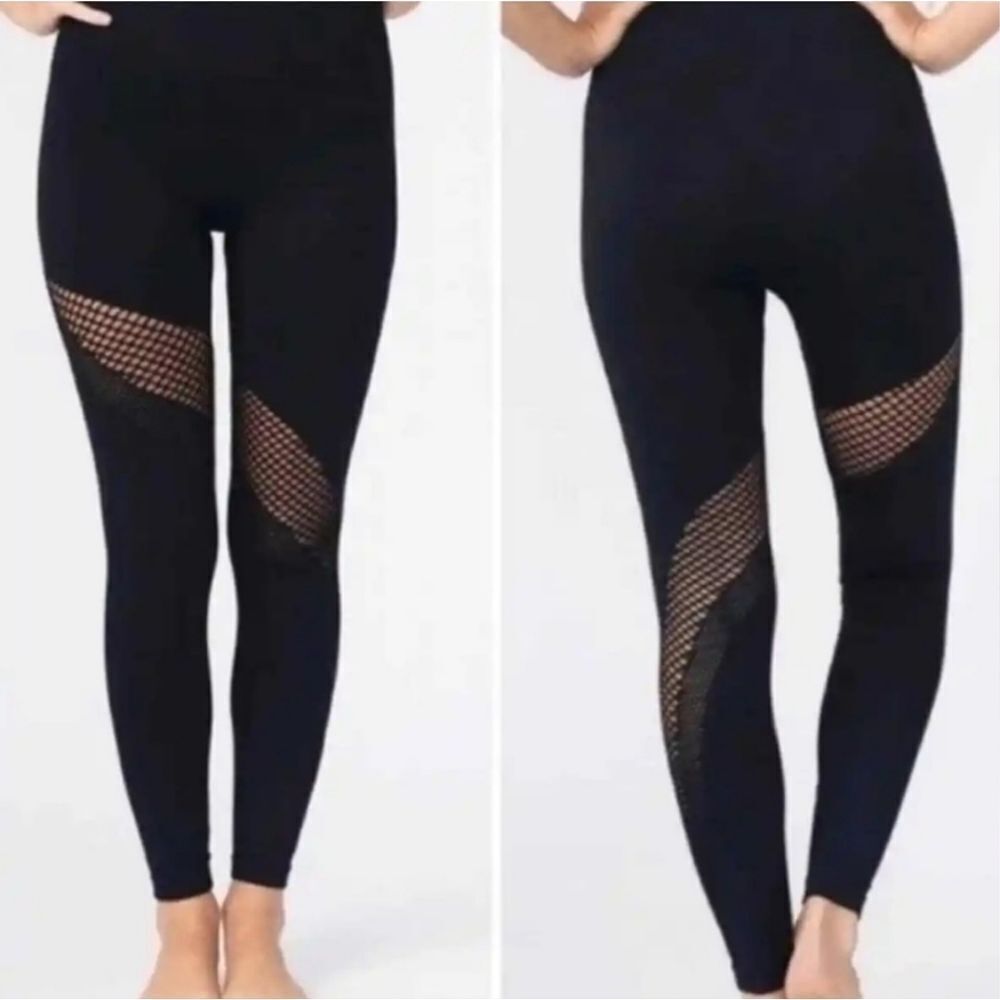 Black Mesh Panel Leggings